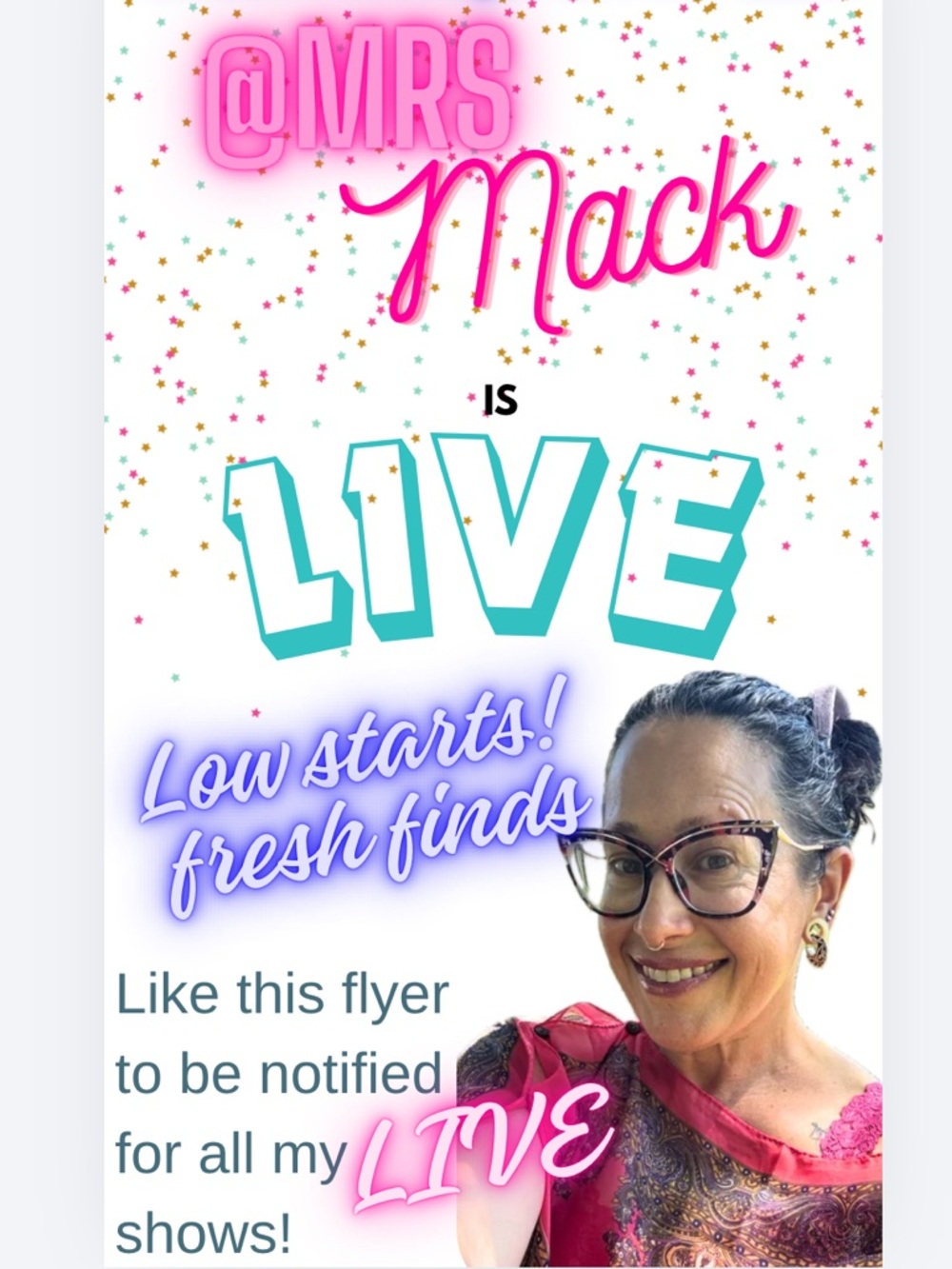 @Mrsmack is LIVE reminder!! 🩷🩷🩷 this flyer to be notified next time I’m live…